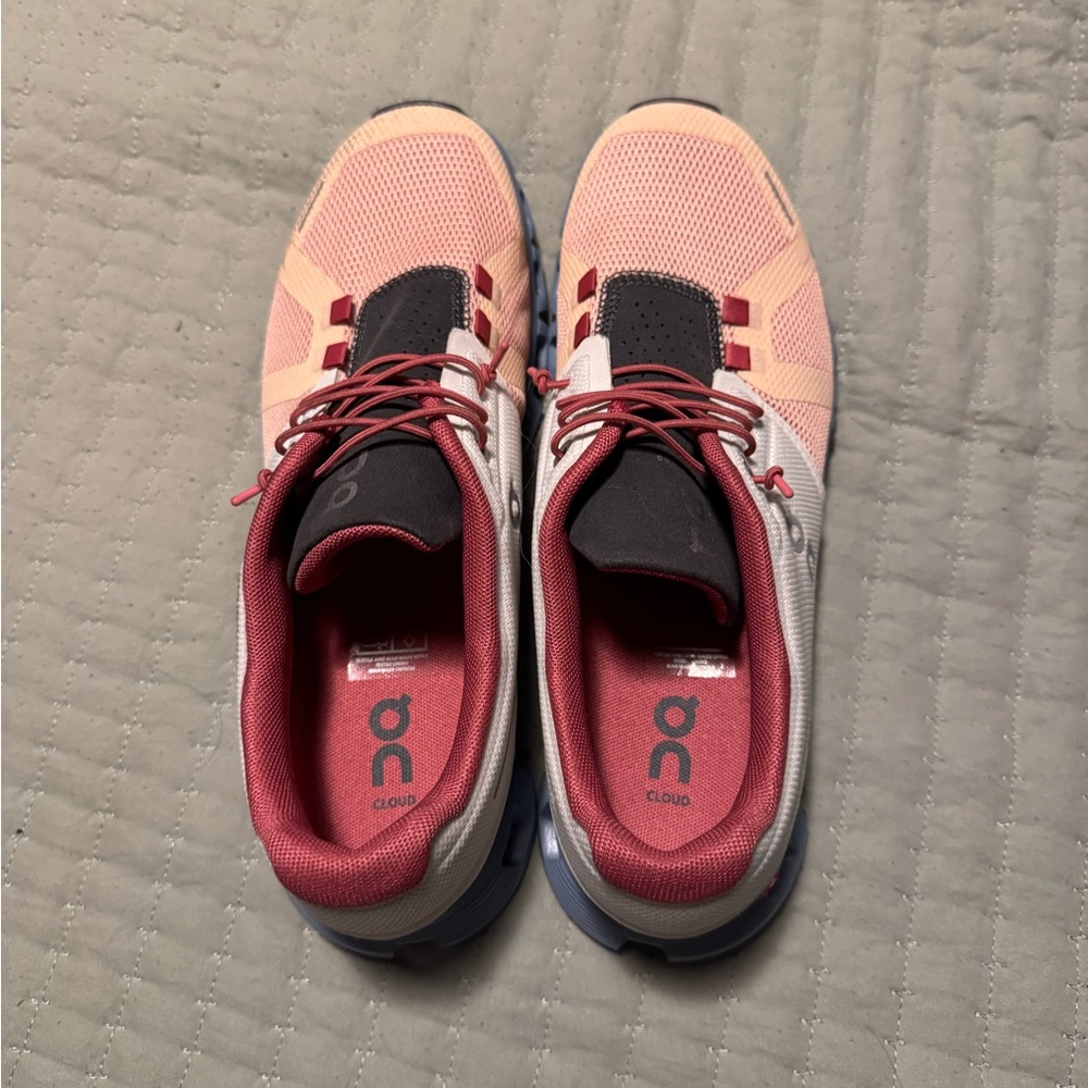 On Running Women's Pink and Black Running Shoes